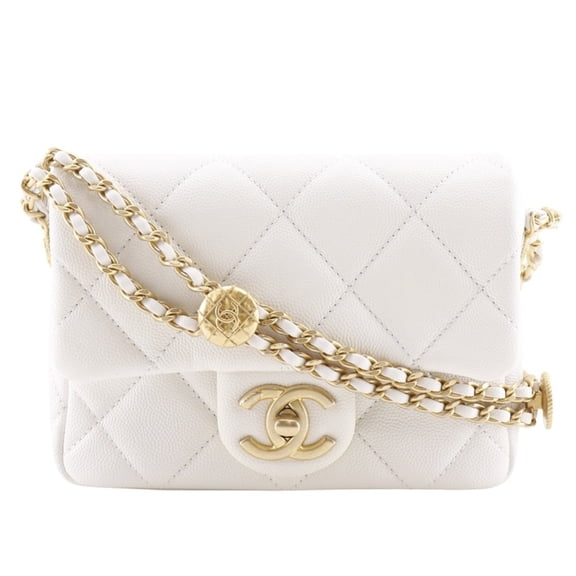 Pre-Owned CHANEL Matelasse Flap Shoulder Bag Chain A35200 Caviar Skin Made in Italy... (Good)
