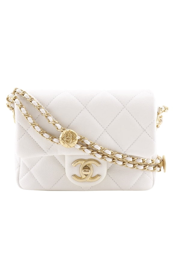 Pre-Owned CHANEL Matelasse Flap Shoulder Bag Chain A35200 Caviar Skin Made in Italy... (Good)