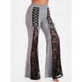 thumbnail image 2 of Pantalones Acampanados con Encaje Insertado de Talla Extra Rosegal  Pantalones de talla grande, 2 of 5