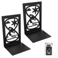 thumbnail image 3 of 2pcs Creative Iron Art Bookends Metal Book Ends Hollow Hourglass Design Bookends, 3 of 7
