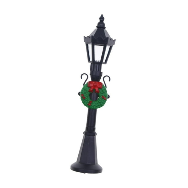 Lámpara de calle en miniatura, modelo para exterior, poste de lámpara, accesorios, ornamento, poste de lámpara de Navidad de resina, accesorios
