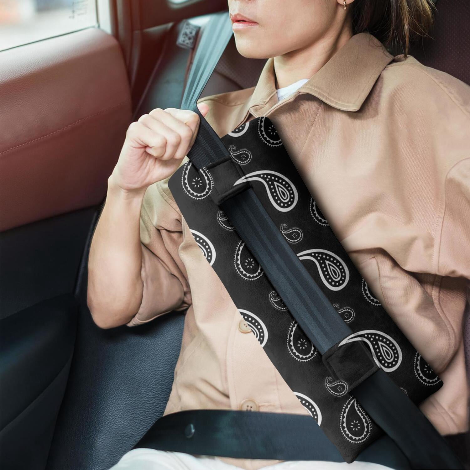 Abdominal Surgery Pillow Seatbelt Cushion for Hysterectomy Recovery (Striped Pattern)