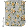 thumbnail image 2 of Yellow Rose Waterproof Fabric Shower Curtain,Vintage Country Botanical Floral Vines Waterproof Fabric Shower Curtain for Bathroom Curtains Bathtubs Shower Curtains with 12 Hooks Extra Long 72x96, 2 of 8