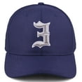 thumbnail image 2 of Daxton Premium Mid Profile Hat Semi Curved Visor Navy Cap White Silver Gothic Embroidered, Number 3, 2 of 4