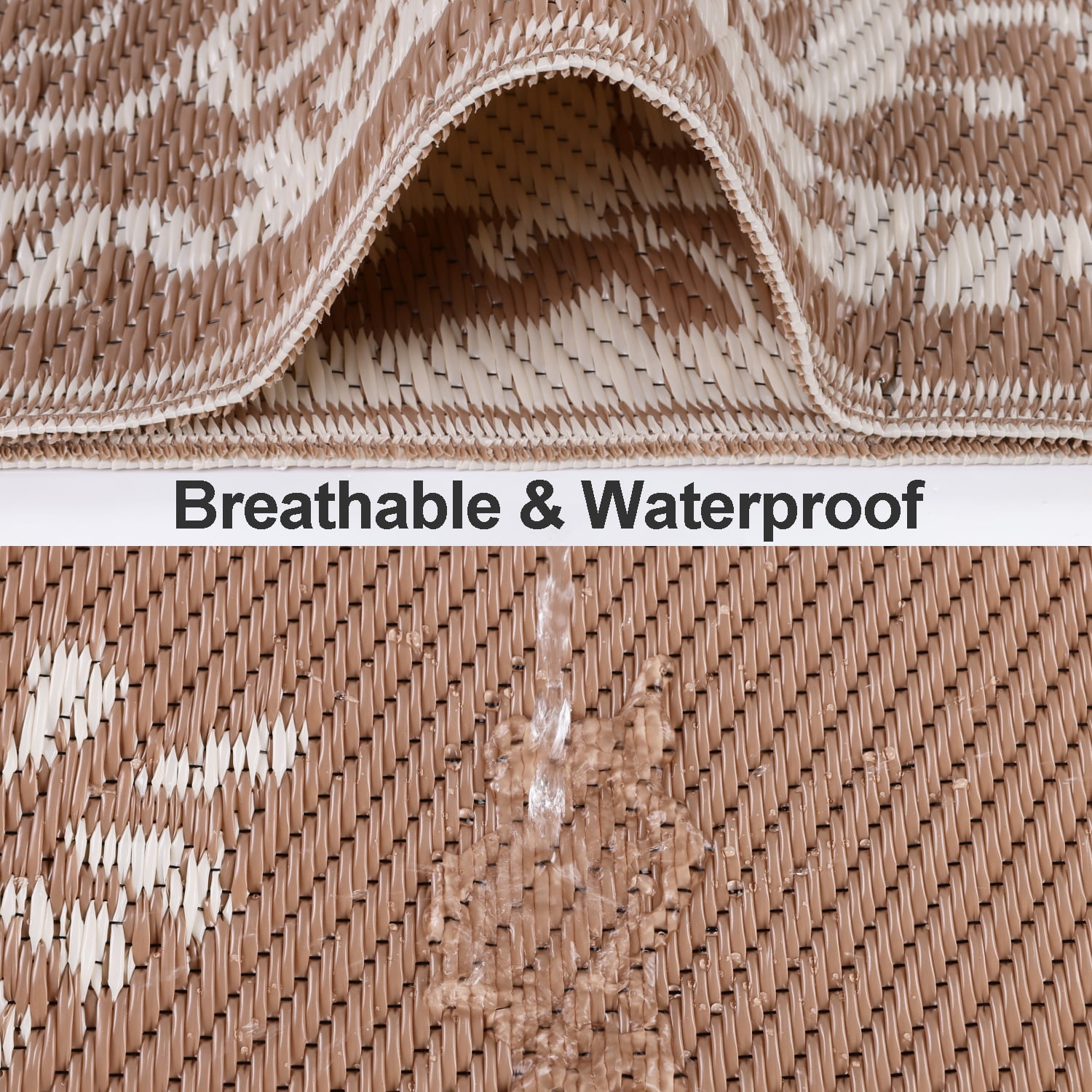 Yamaziot 8'x10' Outdoor Rugs Patio Rug Reversible Mats, RV Rug, Waterproof Camping Rug Plastic Straw Outdoor Rug for Patio, Porch, Balcony, Beach, Deck, Backyard, Garden, Beige