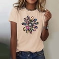 thumbnail image 2 of Womens Tops Short Sleeve Summer Tops For Women Casual Fashion Print Round Neck Womens T Shirts, 2 of 4