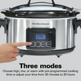 thumbnail image 3 of Hamilton Beach 6 Qt Programmable Slow Cooker with Temperature Probe, Stoneware Crock with Removable Pot, Stainless Steel, 3 of 7
