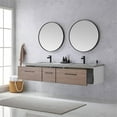 thumbnail image 4 of Caparroso 84" Grey Sintered Stone Single Sink Bath Vanity Light Walnut w/ Mirror, 4 of 9