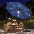 thumbnail image 4 of Costway 10 FT Cantilever Patio Umbrella with Solar LED Lights, 360° Rotation, Easy Tilt Navy Blue, 4 of 10