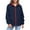 Dark Blue, variant on Womens Color Block Wind Resistant Lightweight Jacket Water Repellent Utility Anorak Jacket L Size Beige