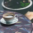 thumbnail image 3 of Ambesonne Nature Art Fitted Round Tablecloth, Dragonfly Modern Botany, 36"- 40" Diameter, Plum Teal and Multicolor, 3 of 5