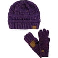thumbnail image 1 of Colorful Confetti Cable Knit Beanie and Anti-Slip Touchscreen Gloves Set, 1 of 3