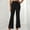 #425-Black, variant on Women's High-Waisted Flare Dress Pants with Front Slit, Elegant Office Wear for Business and Casual Occasions