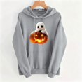 thumbnail image 5 of Molidfa Womens Glowing Pumpkin Hoodie Cute Ghost Halloween Graphic Oversized Top, 5 of 5