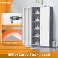 thumbnail image 4 of INTERGREAT Metal Storage Cabinet Doors, 72" Locking Steel Storage Cabinet with Shelves, Tall Lockable Steel Cabinets for Home Office, Garage(New Grey), 4 of 16