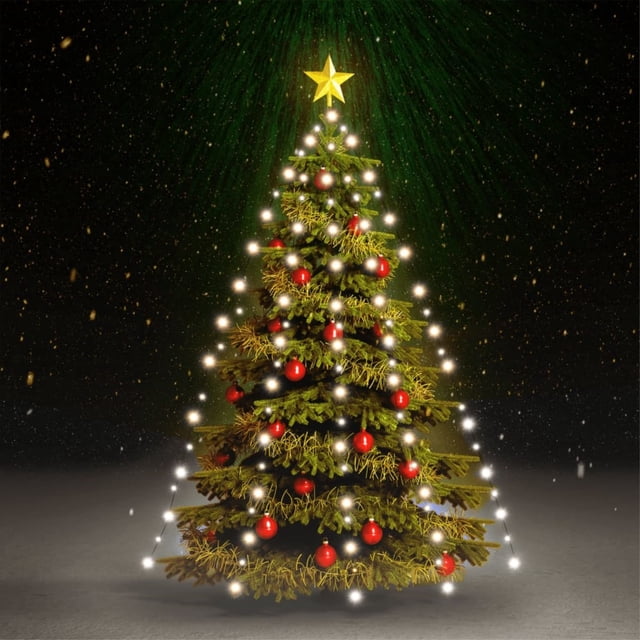 Luces LED para árbol de Navidad VidaXL, 180 LED de color blanco frío