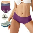 thumbnail image 2 of Period Underwear for Women, Audhol Women's Solid Color Physiological Underwear Breathable Mesh Underwear 3Pc Underwear Women Pack Purple5 4XL, 2 of 3