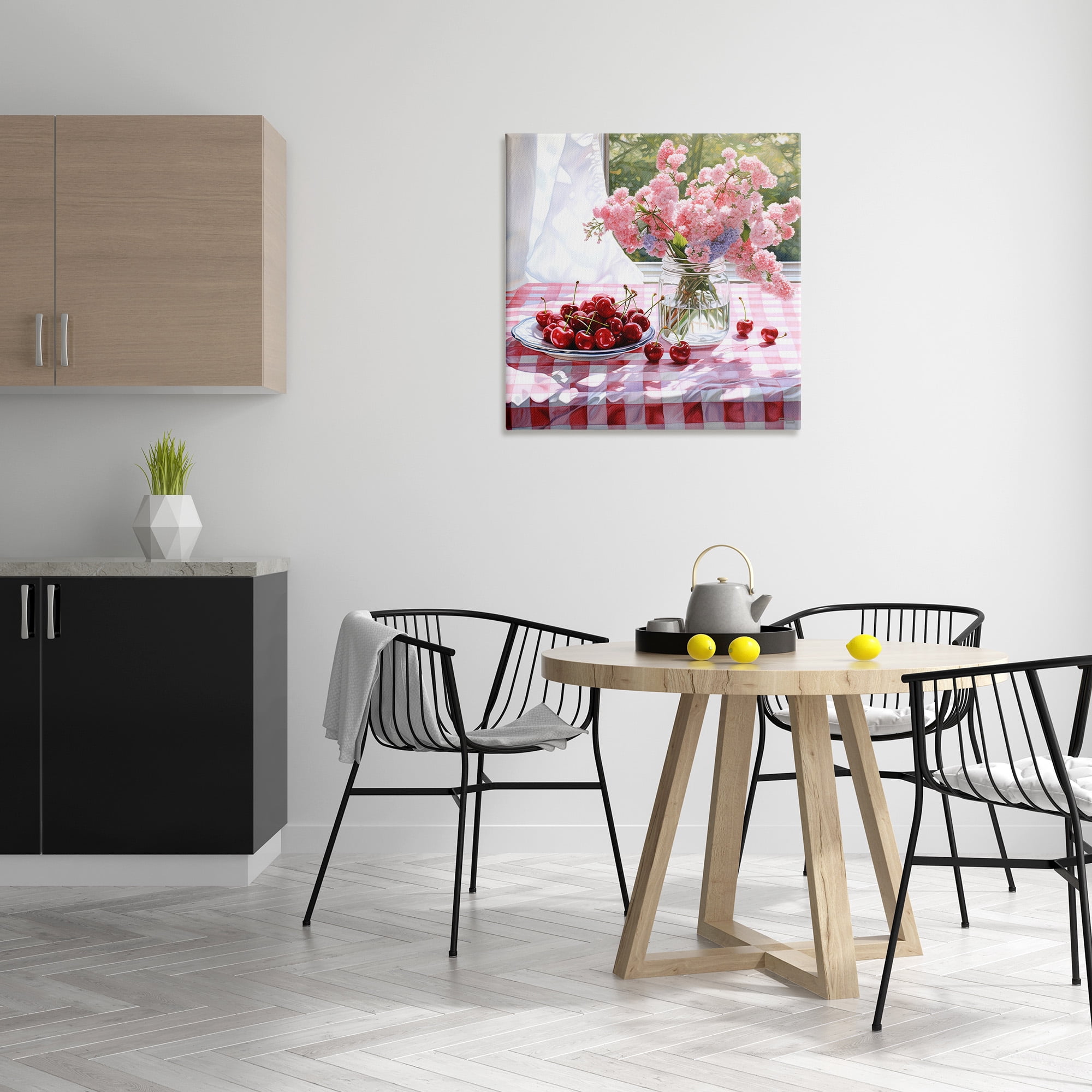 Stupell Industries Cherry Blossoms & Fruits Botanical & Floral Painting Gallery Wrapped Canvas Art Print Wall Art, 30 x 30