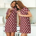 thumbnail image 4 of Gaeub Chemise de Nuit à Manches Courtes Imprimé Marocain Rouge pour Femmes, Pyjama Ample et Confortable, Robes de Nuit d'Été pour Femmes, 4 of 6