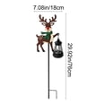 thumbnail image 3 of Solar Reindeer Christmas Garden Stake Metal Outdoor Holiday Yard Decor with Glowing Lantern for Lawn Path Winter Xmas Gift 29.92in, 3 of 7