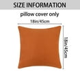 thumbnail image 5 of REGALWOVEN 1 Pair Solid Color Pillowcases with Hidden Zipper for Bed, Sofa, Chair and Couch Orange 18" x 18", 5 of 6