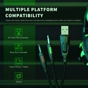 RUNMUS K2 Gaming Headset, Gaming Headphone with 7.1 Surround Sound Stereo, Xbox One Headset with Noise Canceling Mic & LED Light, Compatible with PC, PS4, PS5, Nintendo Switch