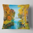 thumbnail image 2 of Designart Birch Forest near the River - Landscape Printed Throw Pillow - 18x18, 2 of 5