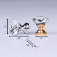 thumbnail image 3 of Tiradores para gabinete Wacnune, 2 piezas, cristal transparente de 25 mm, dorado, 3 of 8