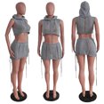 thumbnail image 3 of Conjuntos de punto de crochet para mujer, ropa de calle, conjuntos de dos piezas, 2023, top corto con capucha y minifaldas con agujeros, atuendo para club nocturno Y2K, 3 of 5