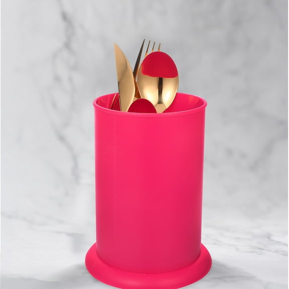 BESTYASH Pink Plastic Utensil Holder for Kitchen Counter and Easy to Clean