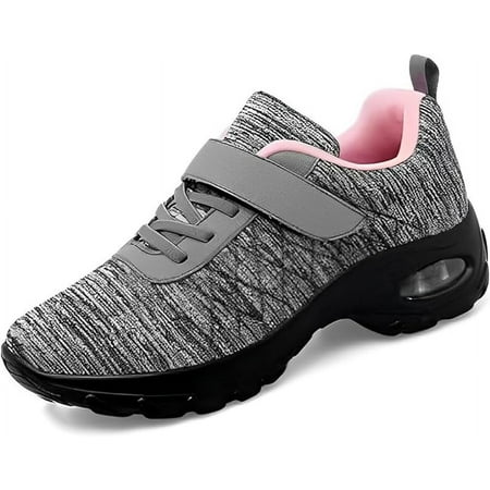 Women s Walking Shoes All Day Comfort Slip-Resistant Velcro Sneakers - Mesh Slip Lady Girls Modern Work Shoe Easy Shoes Platform Loafers