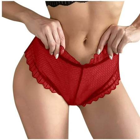 jobturf Panties for Women Lace Cheeky Panties Lightweight High Waist Cut Out Back Crisscross Bikini Panty Brief