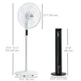 thumbnail image 2 of HOMCOM Tower Fan and 16" Pedestal Fan Set, with Remote Control, Height Adjustable, Tilted Head, Timer, Oscillating Standing Fan, Stand Floor Fans for Bedroom, White, 2 of 7