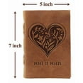 thumbnail image 2 of PREET - Be Unique Leather Diary, Brown Colour Antique Handmade Leather Bound Notepad for Men and Women 5x7 Inches, Gift for any one (Heart of Heart), 2 of 5