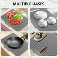 thumbnail image 3 of Bxaolu Silicone Dish Drying Mat for Kitchen Counter, 15.75" x 13" Dish Drying Pad, Non-Slip Drain Pad with Built-in Drain, Easy to Clean,Eco-friendly, Heat Resistant Stone Drying Mat(2Pack, Grey), 3 of 9