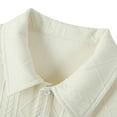 thumbnail image 4 of Men Polo Shirts Short Sleeve Button Down Polo Tees Loose Fit Beige Vacation Shirts for Men, 4 of 7