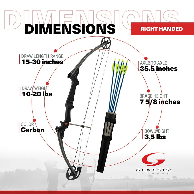 GENESIS ARCHERY ハンドル Genesis Archery Compound Bow w/Adjustable Sizing, Right