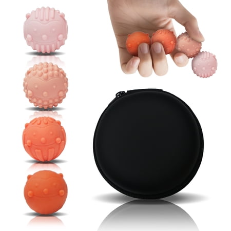 4PCS Silicone Magnetic Balls Fidget Toys Stress Relief Sensory Toy for Autism ADHD Anxiety Office Fun Textures Gadgets Stocking Stuffers Gift for Adults Teen Orange