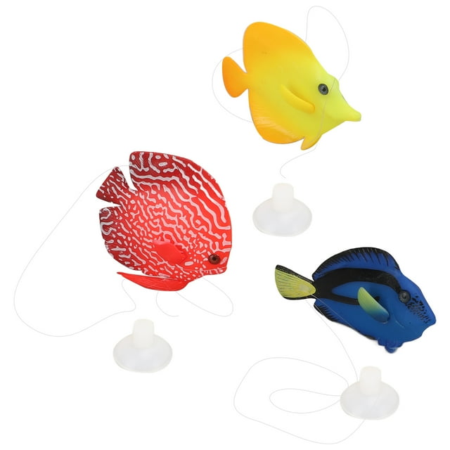 Pez artificial NikouMX 3 piezas pez payaso flotante de silicona brillante