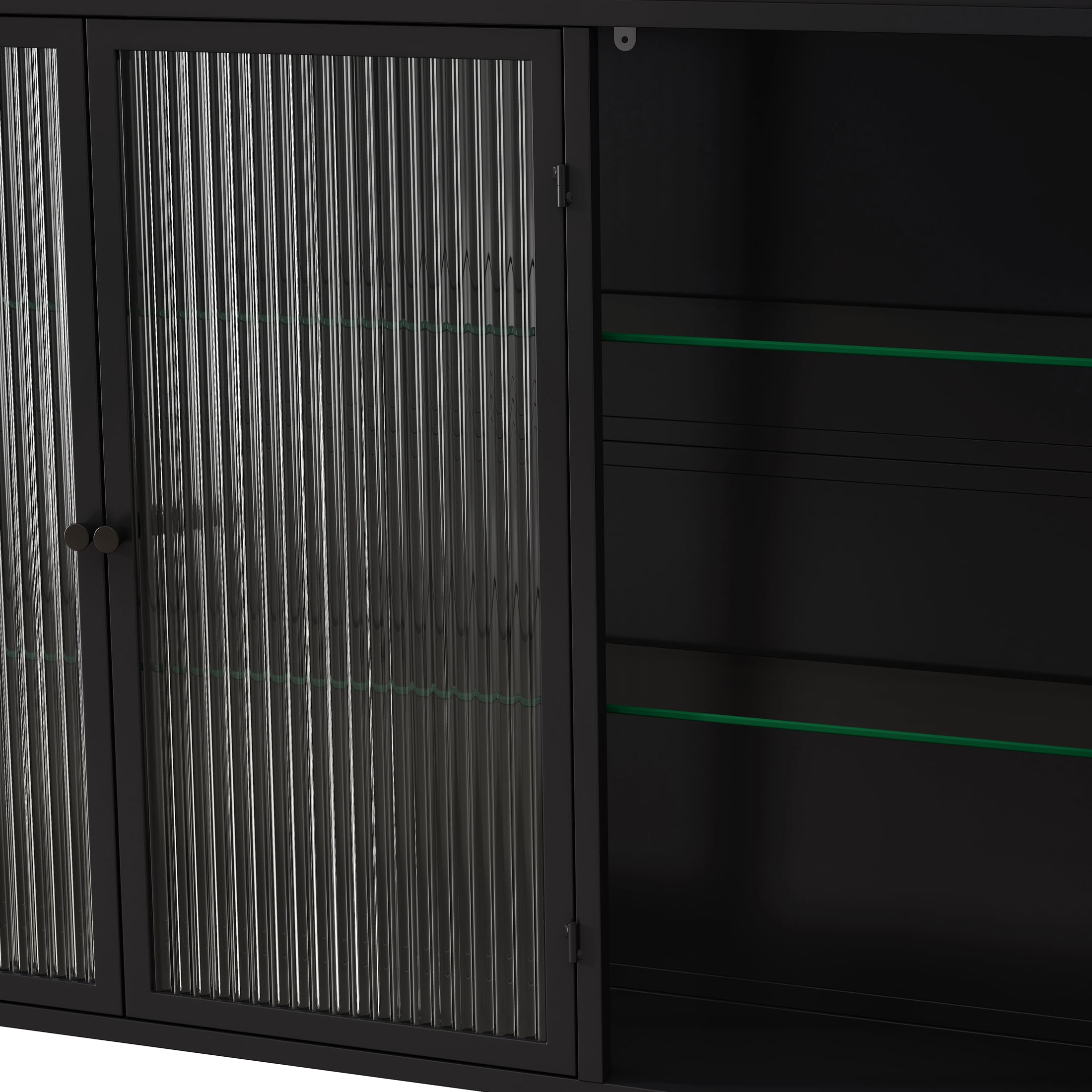 Dasun 3 Glass Door Wall Cabinets for Kitchen, Living Room and Bathroom(Black)