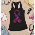 thumbnail image 3 of S4E Women's Pink Ribbon Word Montage Racerback Slim Fit Small Black, 3 of 4