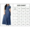 thumbnail image 4 of Chouyatou Womens Short Sleeve Denim Maxi Dress Casual Loose Fit Button Down Long Jean Dresses, 4 of 4
