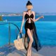 thumbnail image 3 of Conjunto de Bikini dividido para mujer, traje de baño Sexy de malla con cuello Halter y espalda descubierta, trajes de baño sólidos, estilo playero, vacaciones en aguas termales, Chic Ins, 3 of 5