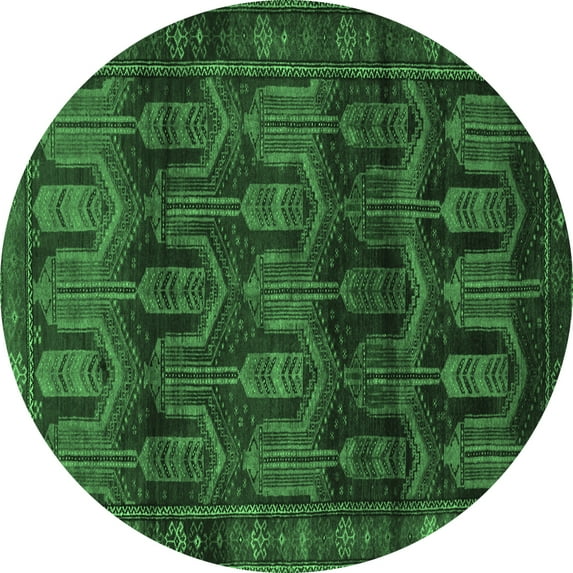 Ahgly Company Indoor Round Persian Emerald Green Traditional Area Rugs, 8' Round