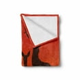thumbnail image 2 of Hunting Soft Flannel Fleece Blanket, Silhouette Illustration of a Deer and Doe on Meadow Animals Autumn Season Skyline, Cozy Plush for Indoor and Outdoor Use, 50" x 70", Multicolor, by Ambesonne, 2 of 6