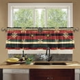 thumbnail image 3 of Ryvnso Snowflakes on Watercolor Stripe Curtains Sets Short Curtain Rod Pocket Half Window Cafe Farmhouse Tier 2 Panels 57"W x 24"L, 3 of 7