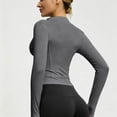 thumbnail image 4 of Sewkxo Women's Workout Jacket Lightweight Zip Up Cropped Yoga Jackets Slim Fit Athletic Tops with Thumb Holes,Gray L, 4 of 6