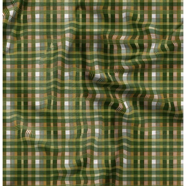 Soimoi Poly Georgette Fabric Plaid Check Print Fabric by Yard 52 Inch Wide