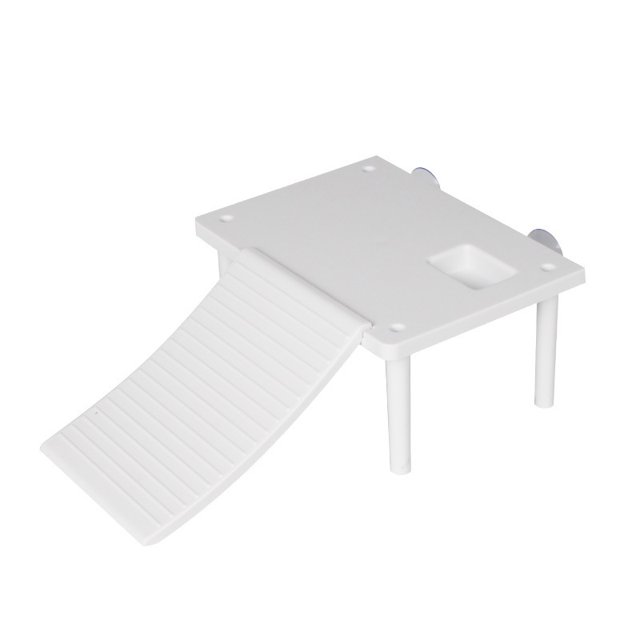 Muelle flotante de tortuga acuática, plataforma flotante de reptil de tortuga con escalera de escalada para reptiles acuáticos pequeños lagartos, ranas, serpientes, camaleón