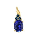 thumbnail image 4 of AoneJewelry 1.35 Cttw Oval Tanzanite & Blue Diamond Pendant Necklace in 14k Yellow Gold, 4 of 5